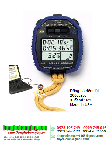 Kestrel Interval 2000 Split, Đồng hồ bấm giây Stopwatch Interval 2000 Split/Rate Watch, Xuất xứ Mỹ (Made in USA)
